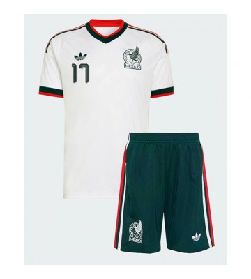 Mexico Orbelin Pineda #17 Udebanetrøje Børn VM 2026 Kortærmet (+ Korte bukser)